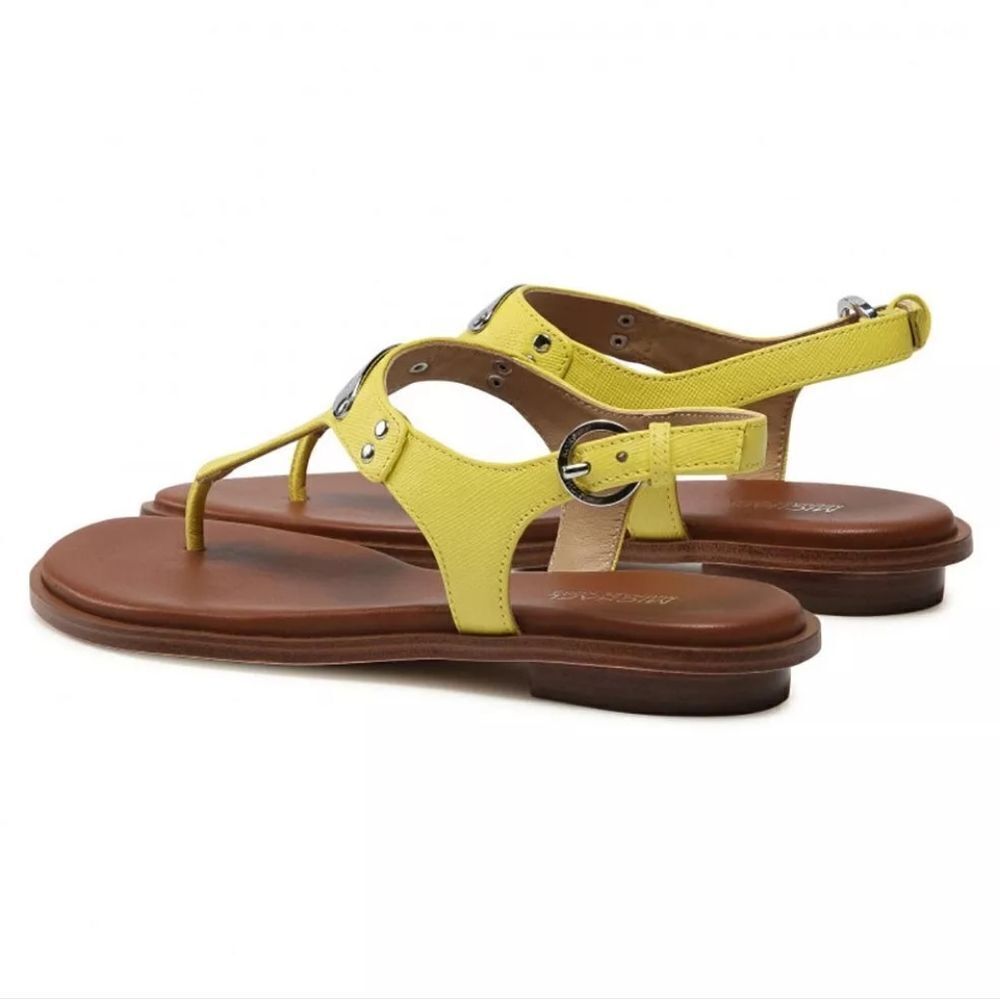 Michael Kors Plate Thong flat sandal in yellow leather NEE WITH DUSTBAG - Picture 5 of 12